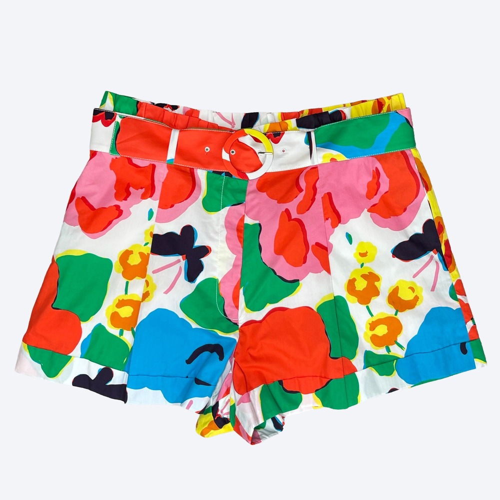 J. Crew NEW Pleated Poplin Shorts Women 14 Ratti Jardin Floral Resortwear Cotton